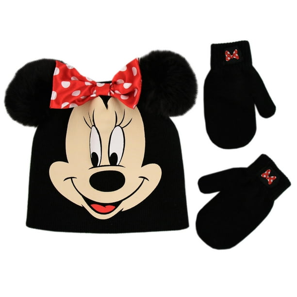 Disney Minnie Mouse Hat and Mittens Cold Weather Set Toddler Girls